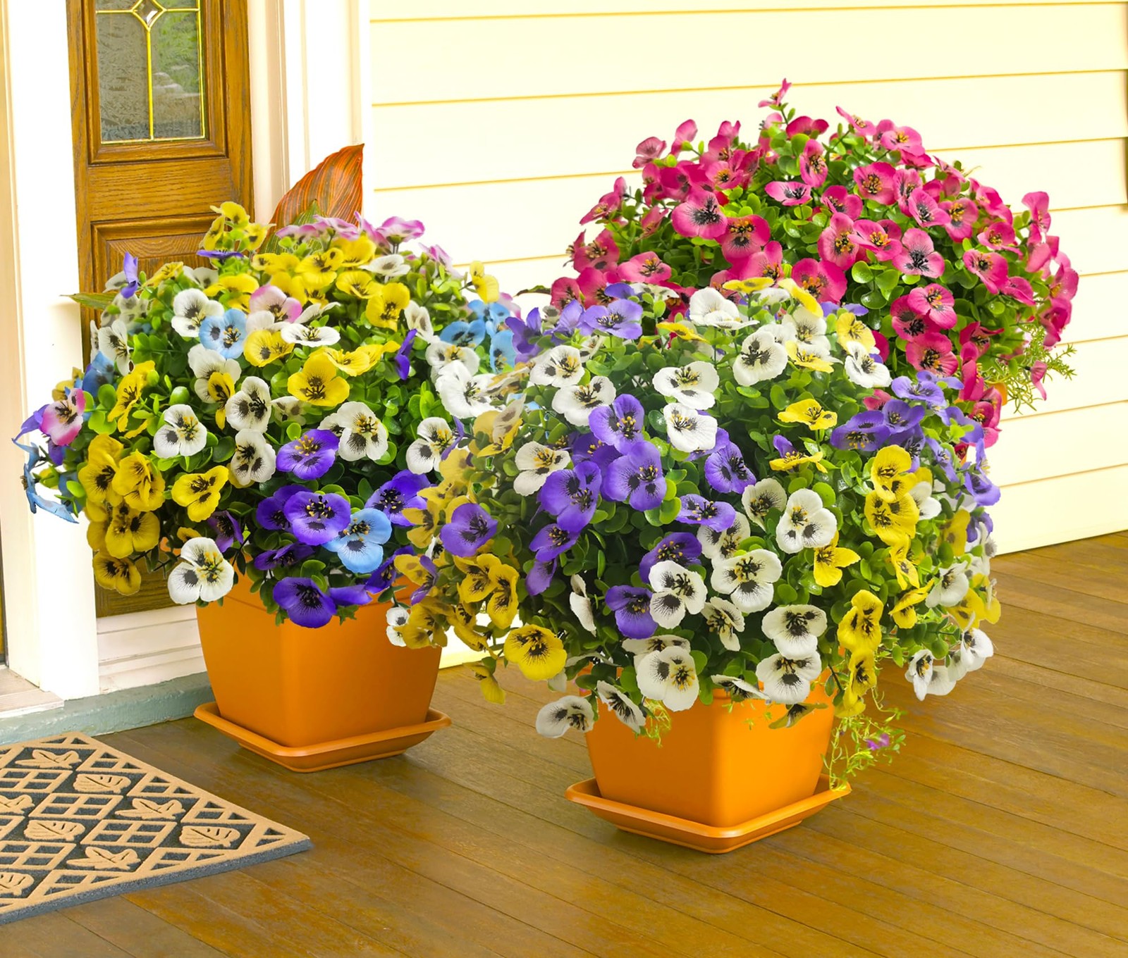 Artificial Faux Flowers for Outdoors Fake Plants Spring Summer Decor, 14 pcs …