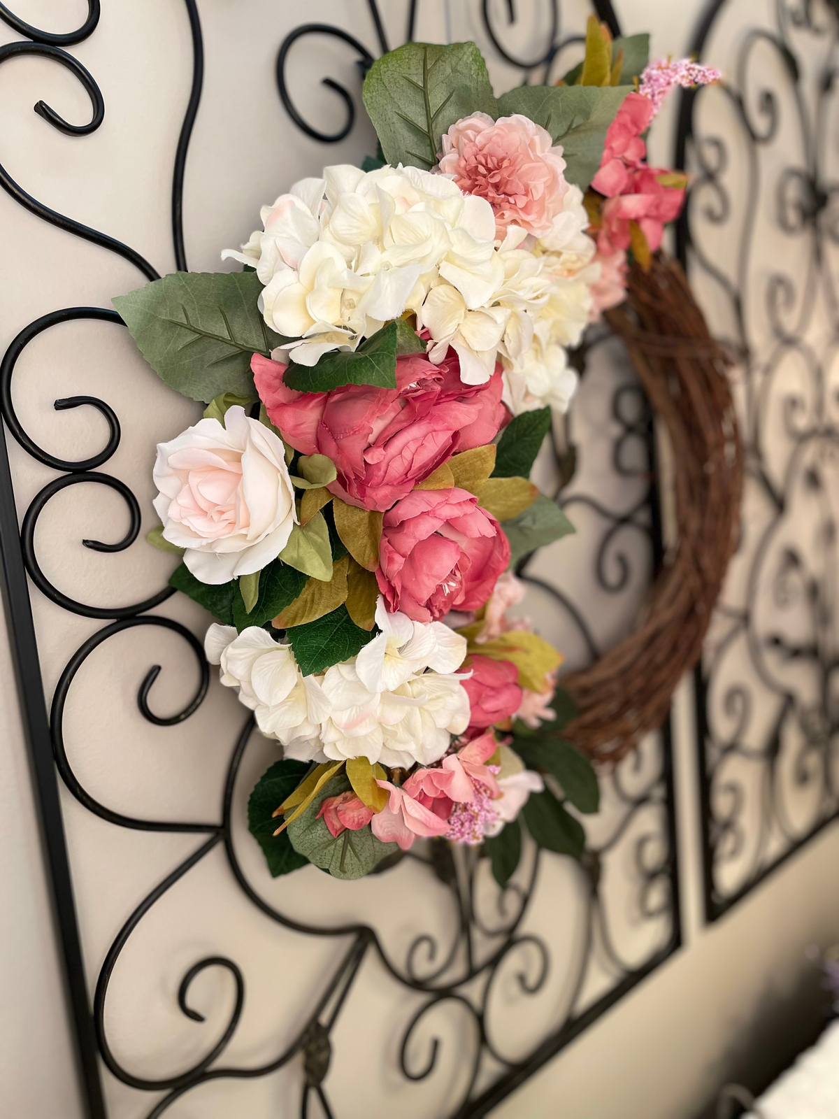 WREATH OBSESSION IN DUSTED ROSE