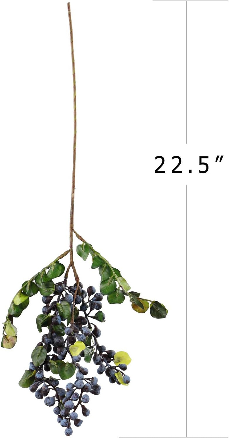 2Pcs Frosted Blueberry Stems | Fall Decor for Wreaths & Thanksgiving
