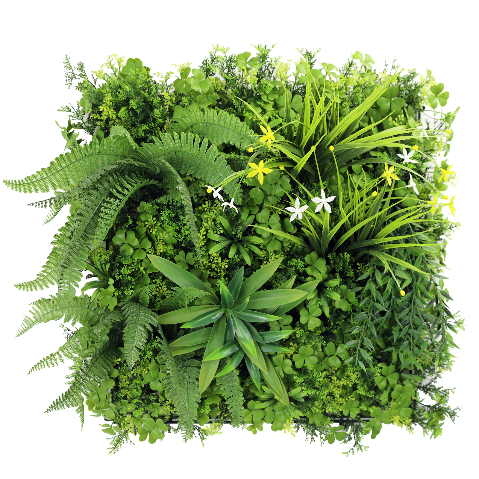 20×20″ Artificial Grass Mats 3D Mixed Plant Wall Hedge Decor Privacy Fence Panel