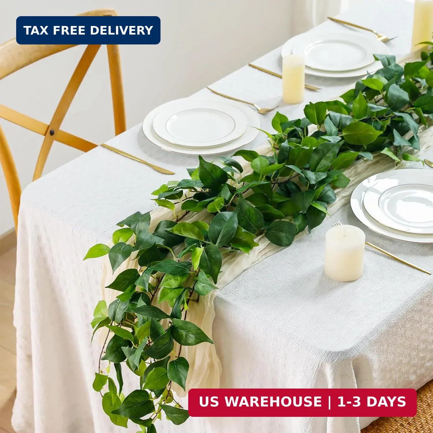 4Pack Total 24FT Green Fake Vines Ivy Leaves Vines for Bedroom Greenery Garland