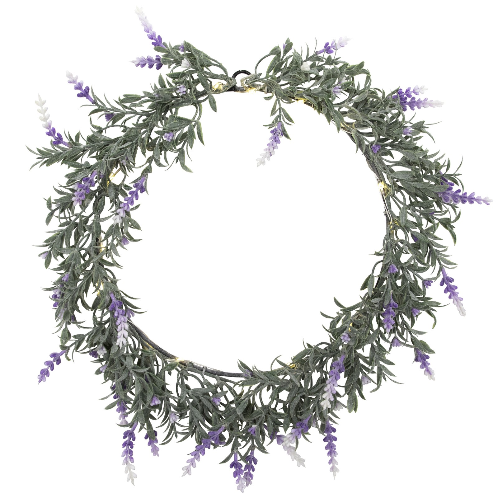 Northlight Artificial LED White Purple Lavender Spring Wreath 16″ White Lights
