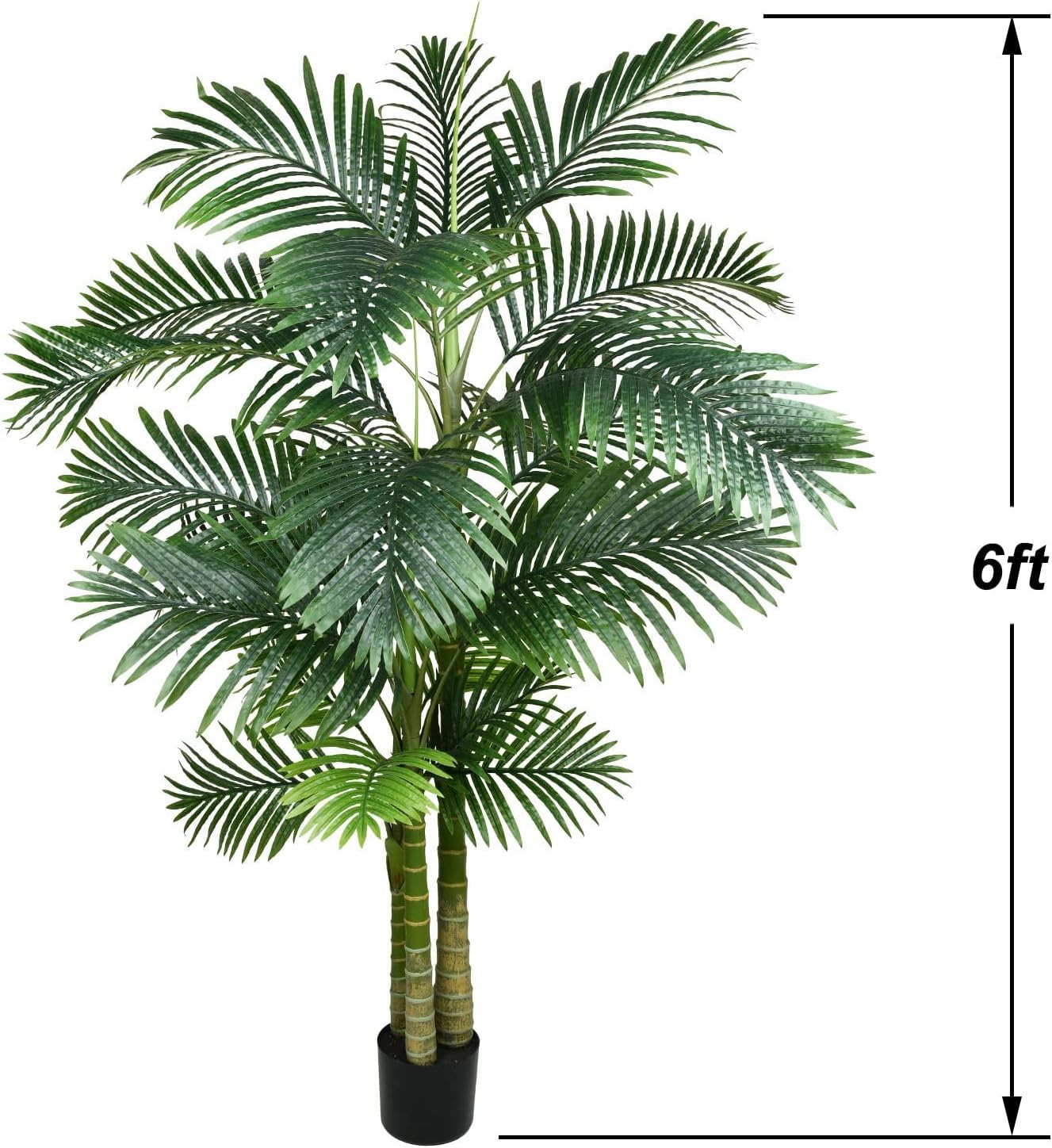 2 Pack Artificial Areca Palm Tree Plant, 6 Feet Fake Palm Tree for Indoor Out…