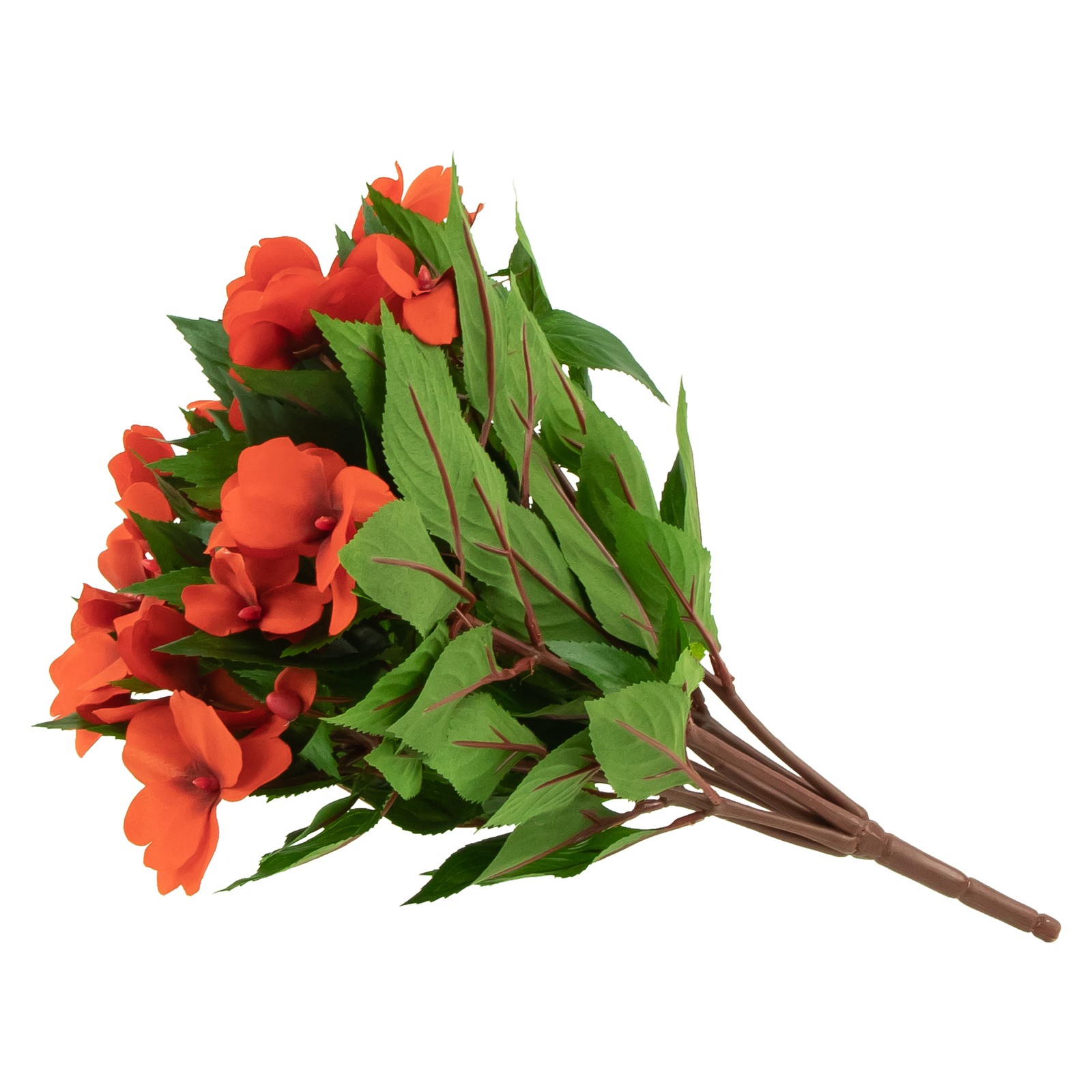 Allstate 13.7″ Red New Guinea Impatiens Artificial Floral Bush