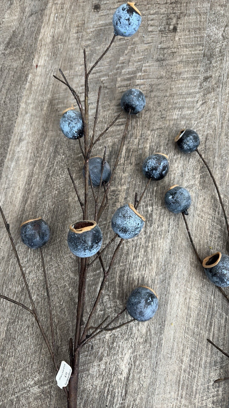 NWT Set of two High Quality Blue Berry Bush Stems 18”
