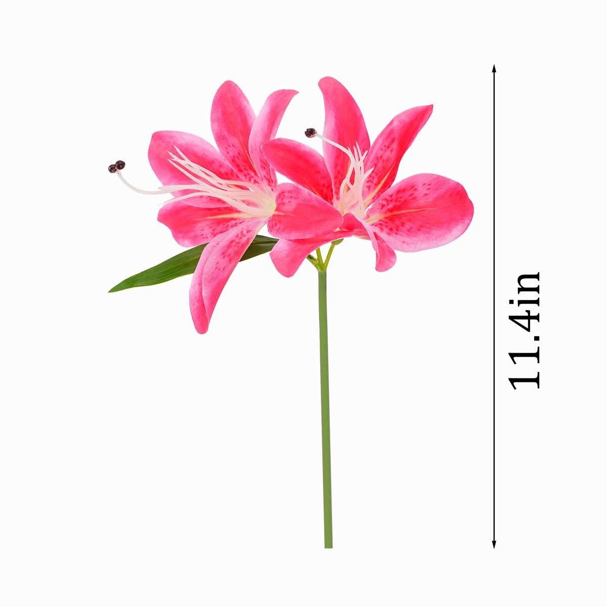 4pcs/set Artificial Lily Flowers with 8 Heads Fully Bloomed Lilies & 6 Buds