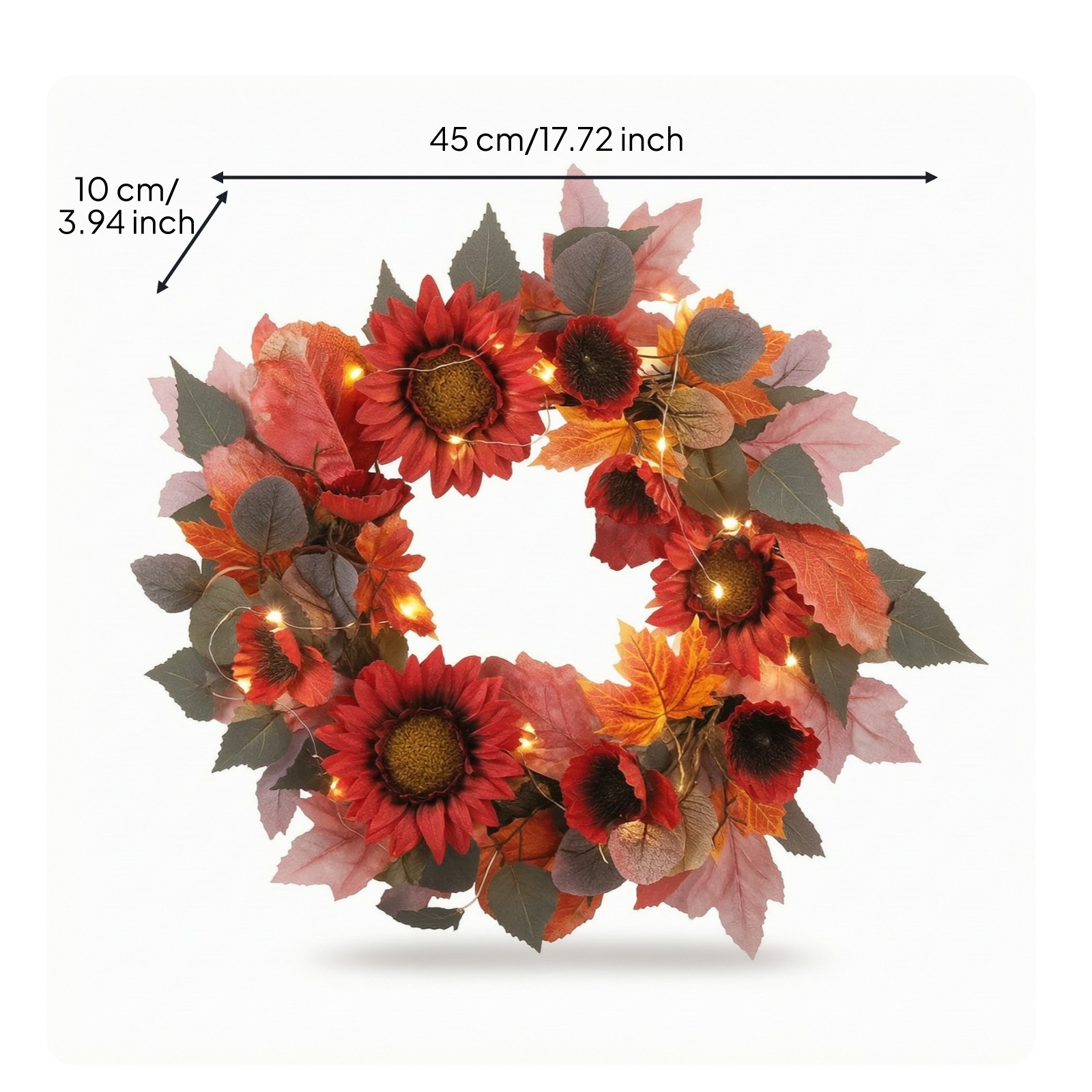 Wreath with Floral Wreath Artificial Sunflower Wreath Textured for Thanksgiving