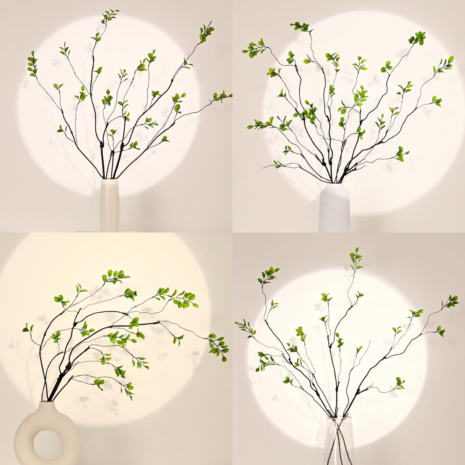 4PCS Artificial Ficus Branches for Vase, Faux Greenery Stems for Vase Filler,…