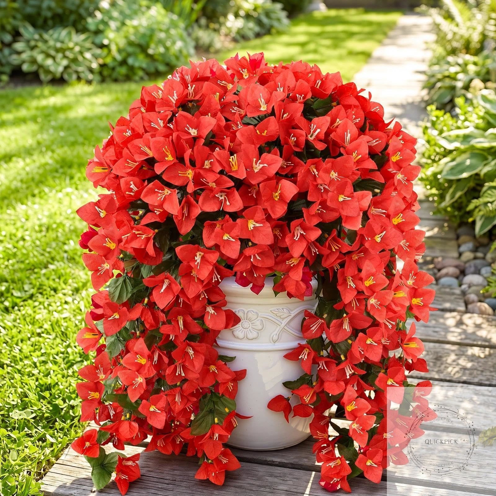 Artificial Bougainvillea for Outdoors Faux Plants UV Resistant Flowers Fake Plas