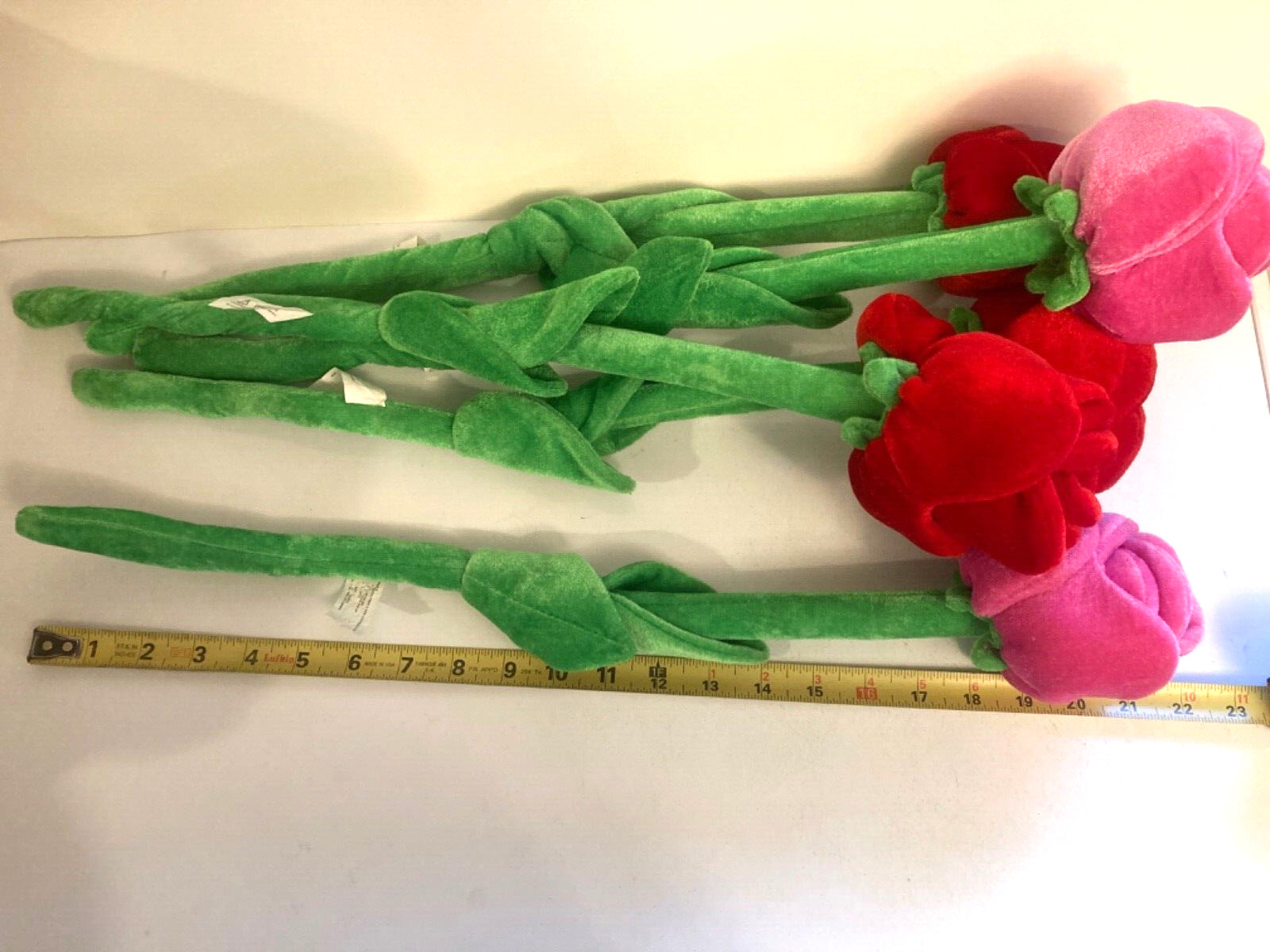 22″ Wired Bendable Long Stem Plush Fabric Rose Red Pink Gifts Pick One