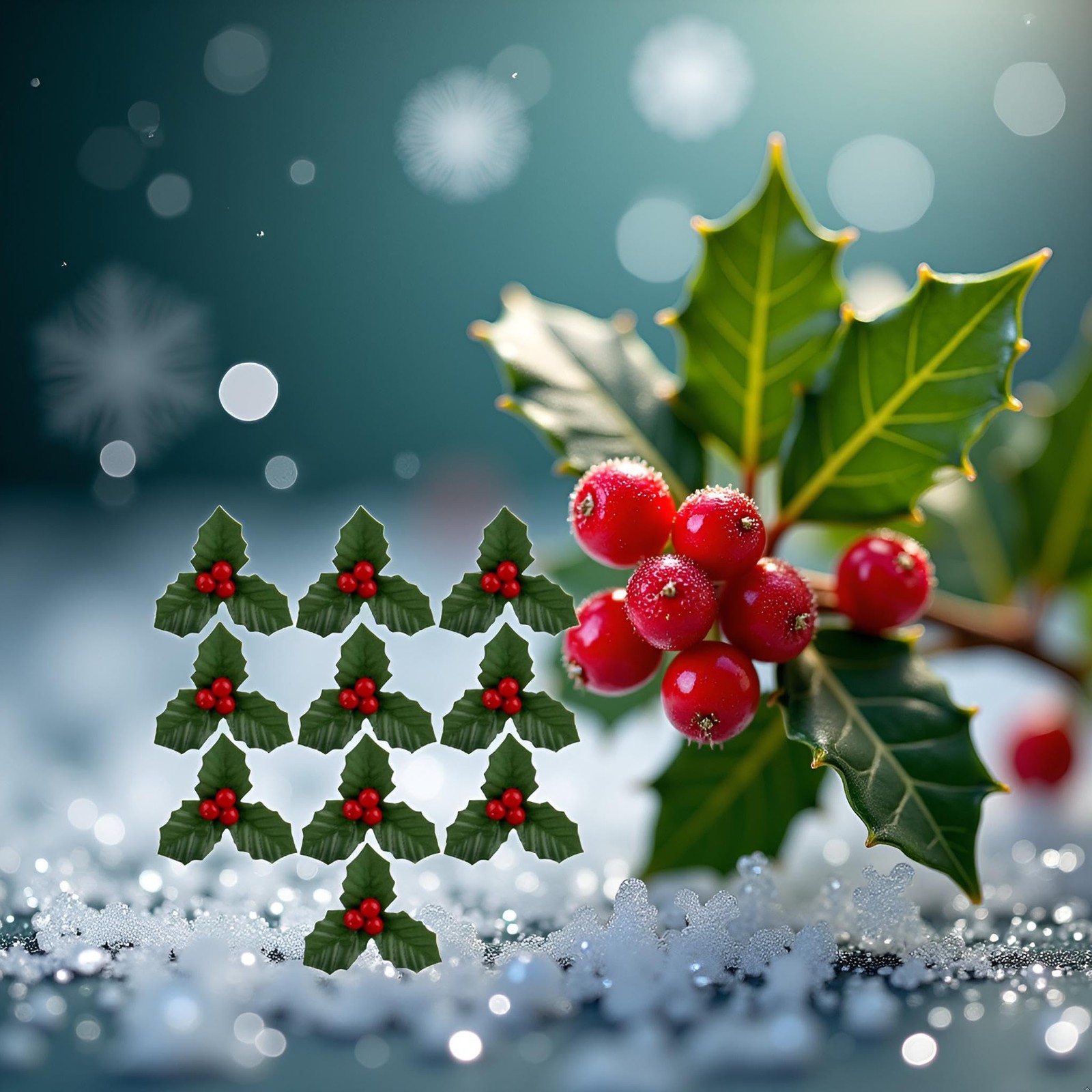 10Pcs Christmas Holly Berries Faux Flowers with Leaves Xmas Picks Wreath Bran…