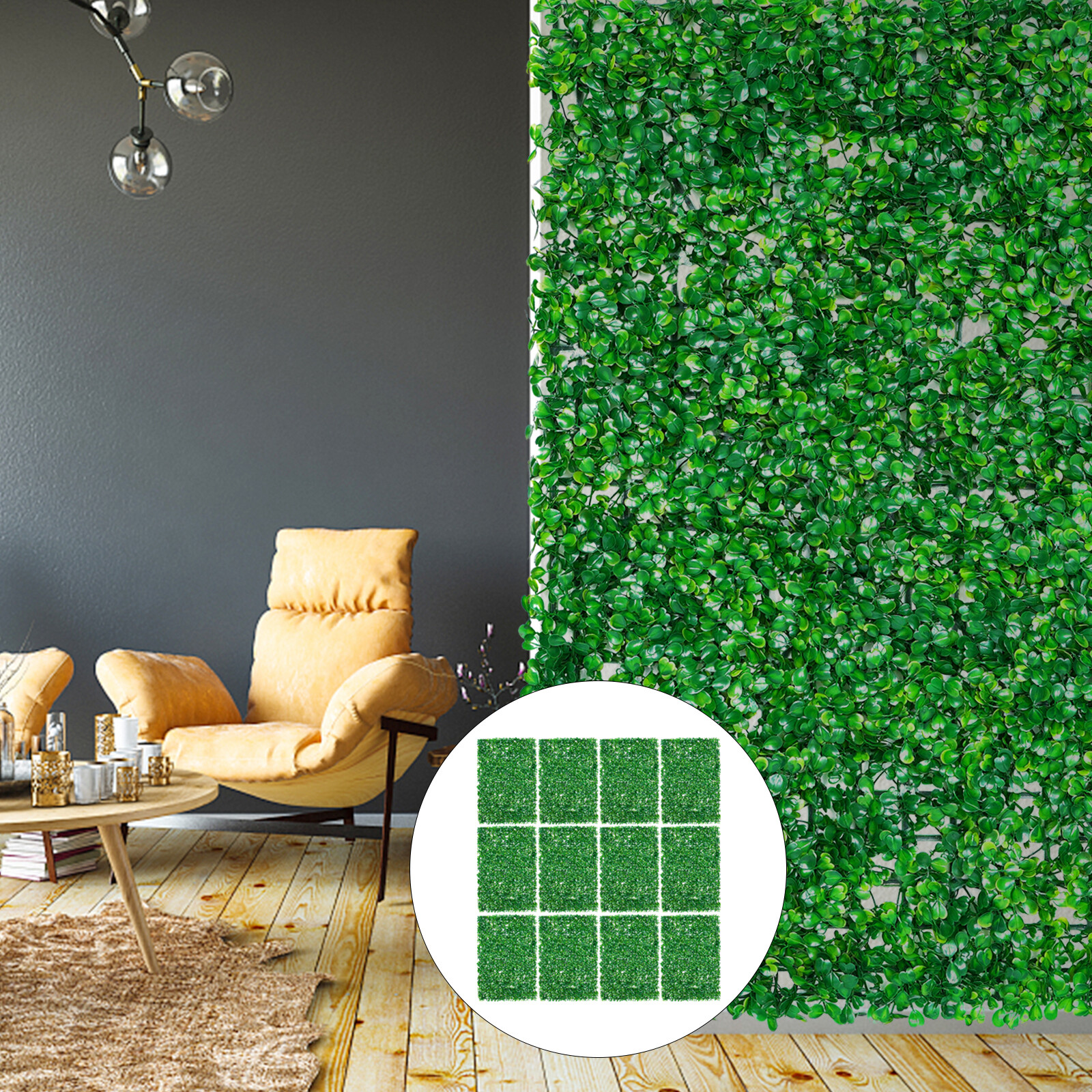 Artificial Plant Wall Fence Greenery Panel Decor Foliage Hedge Grass Mat 60x40cm