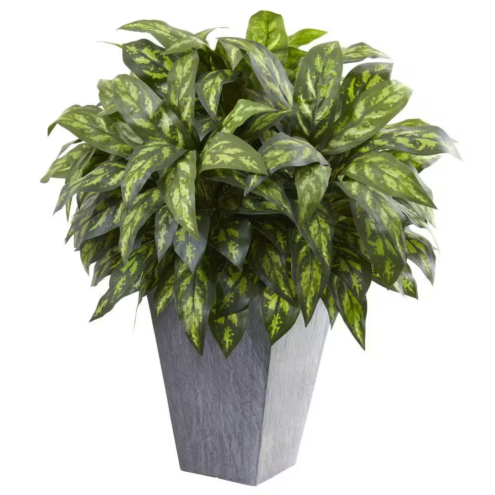 Artificial Silver King with Slate Planter