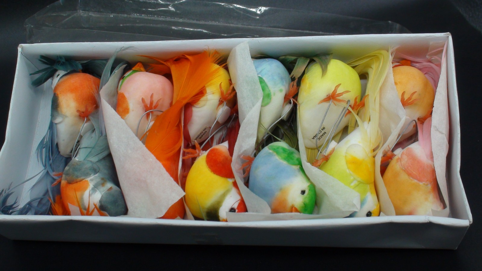 Set of 1 2 Artificial Birds for Decoration, Floral Arrangements with wires. #23