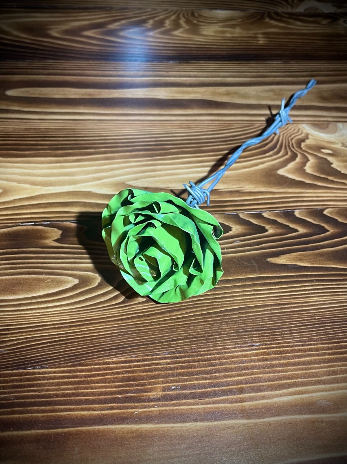 ST. PATRICK’S DAY Hand Crafted Lime Green PEARL metal rose Love GIFTS!