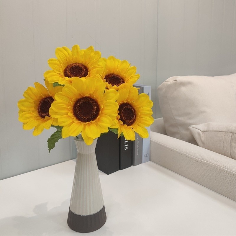 Artificial Sunflower Picks 4 Pack Indoor Floral Decor Centerpieces Arrangement