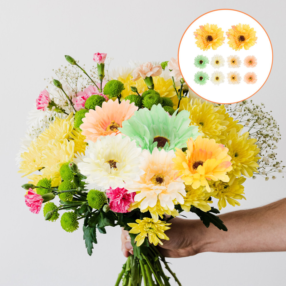 10pcs Fake Flower Heads Artificial Flowers Heads Flower Embellishments
