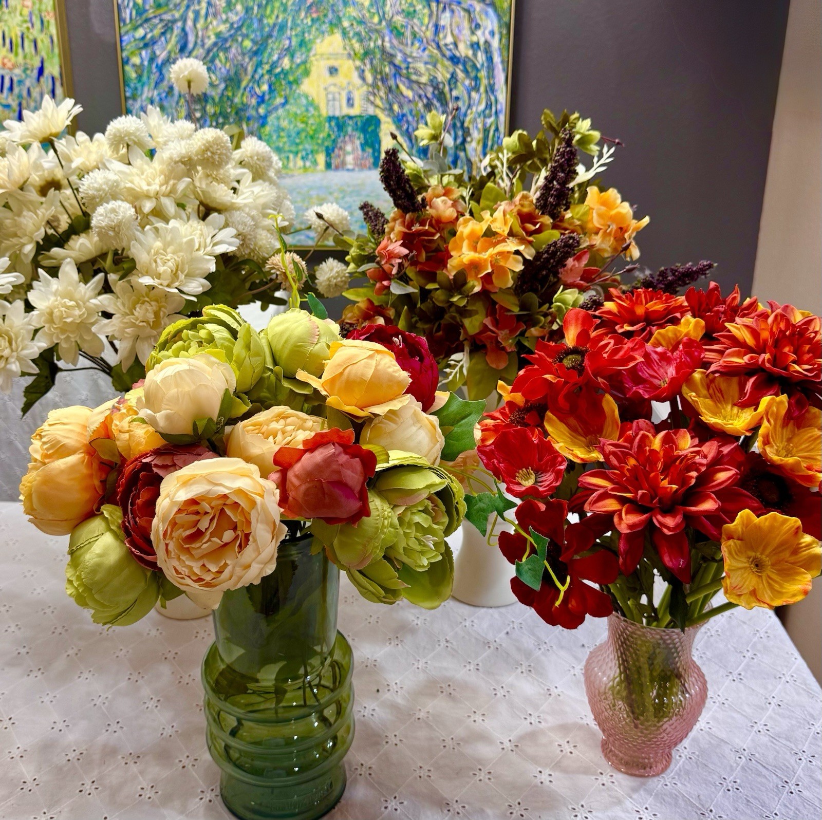 Faux Flower & Vase Bundle over 100 stems & 4 unique vases
