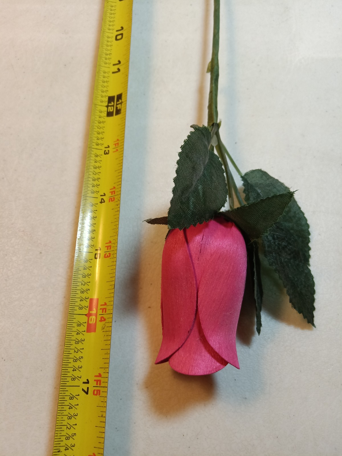 Bundle Of 17 Shaved Wood Rose Buds on stems, Assorted Colors