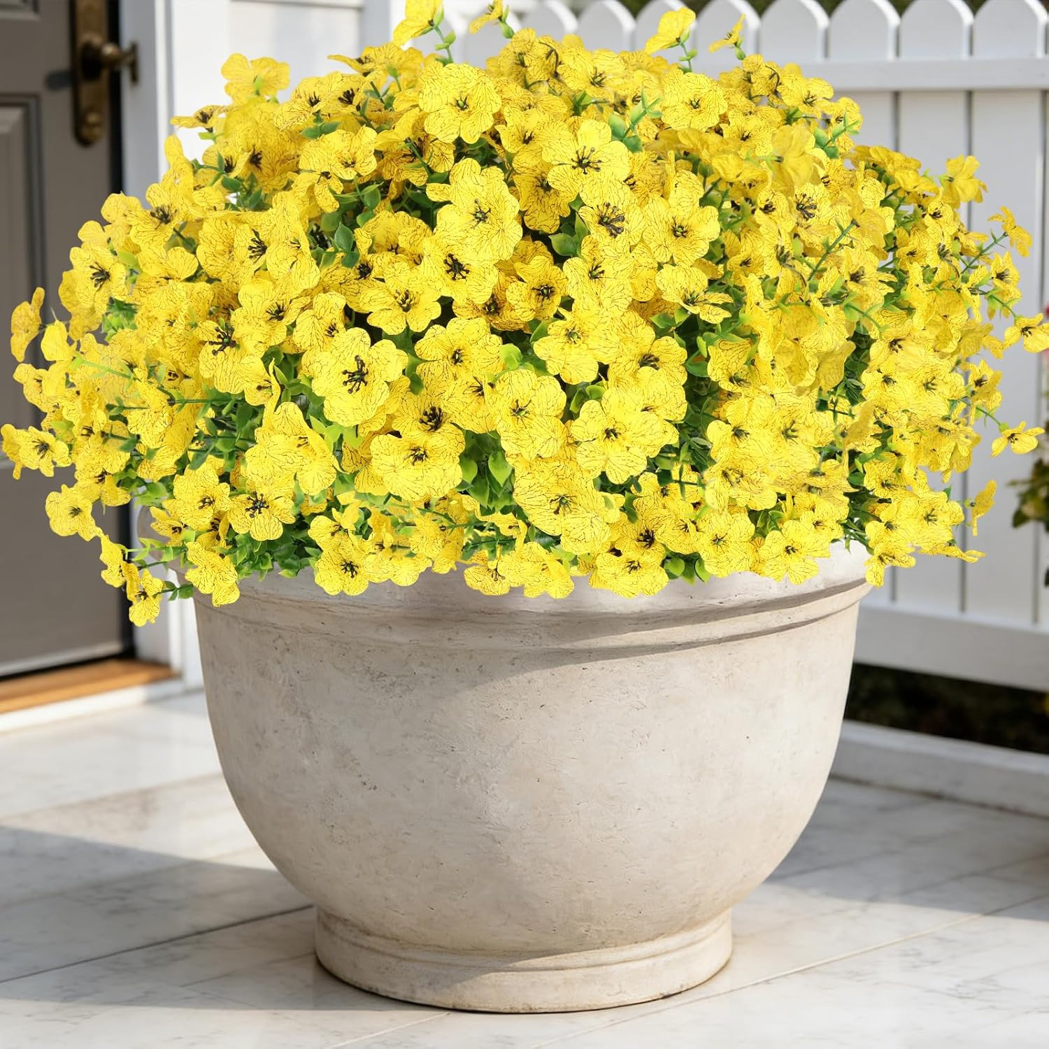 ICEROYCE Artificial Flowers for Outdoors, 16 Bundles UV Resistant Fake Outdoor F