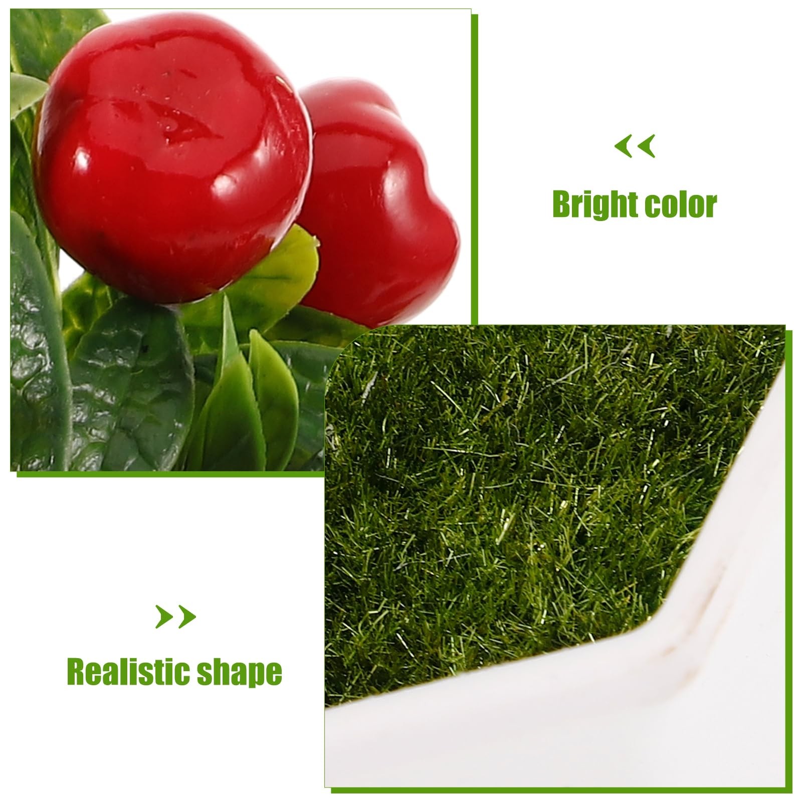 Simulated Apple Ornaments Faux Apples Artificial Fruit Tree Decor with Pot fo…