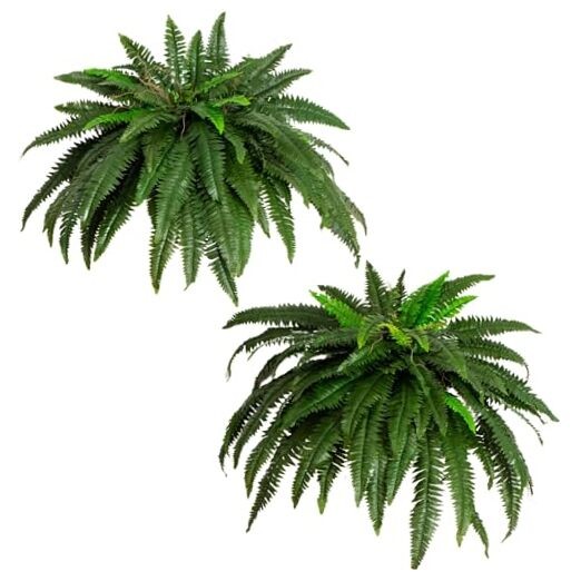 48in Artificial Boston Fern (Set of 2), Large Faux Greenery 48″ – Set of 2
