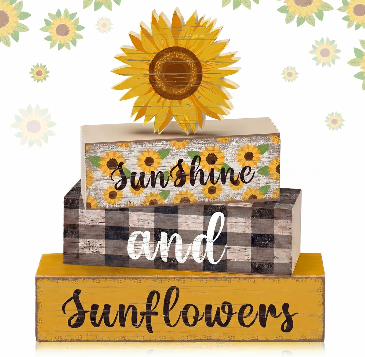 4 Pcs Summer Sunflower Decor Sunflower Centerpieces for Table Set Farmhouse Rust