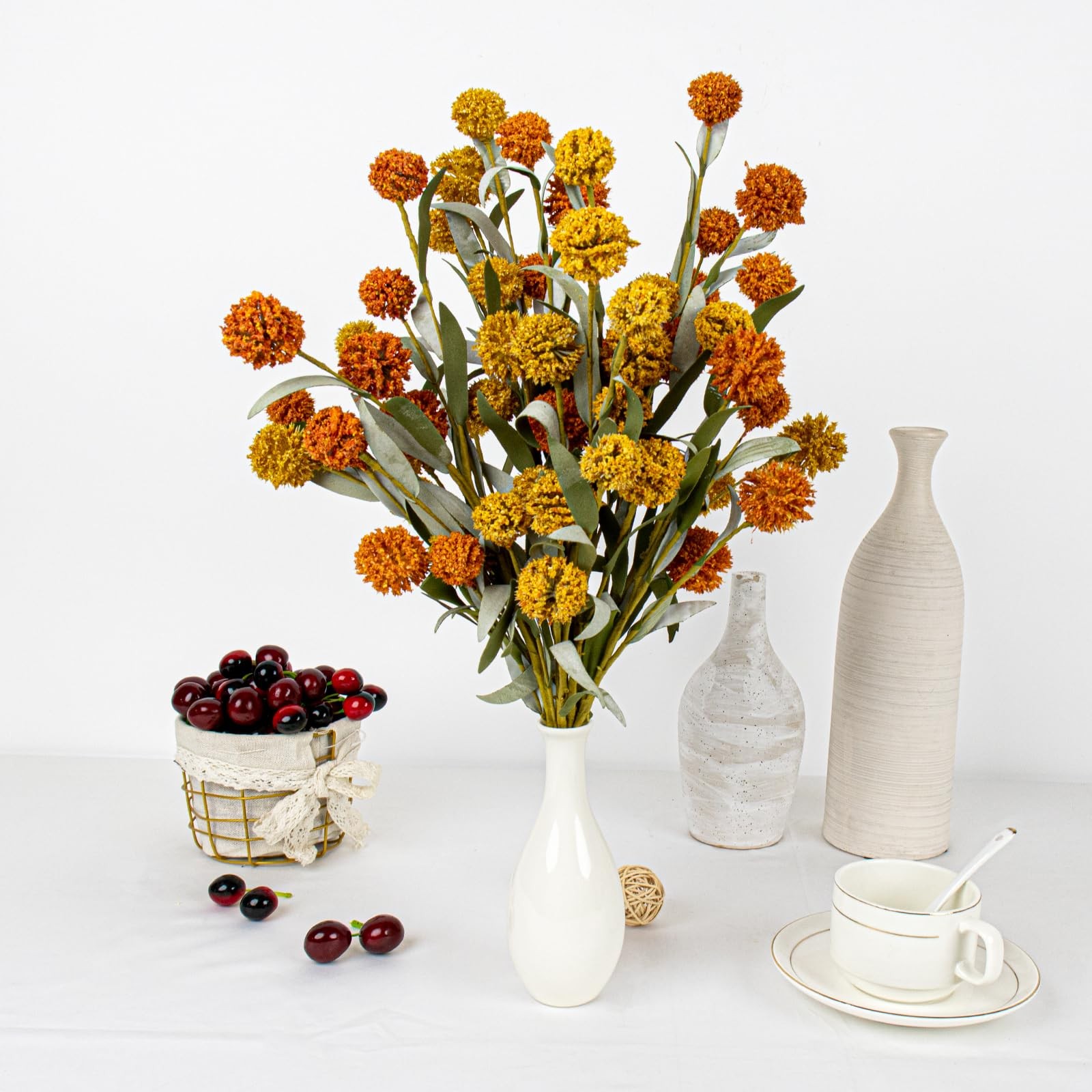 6 PCs Artifical Fall Flowers 17 Inches Fall Floral Picks Faux Autumn Branches…