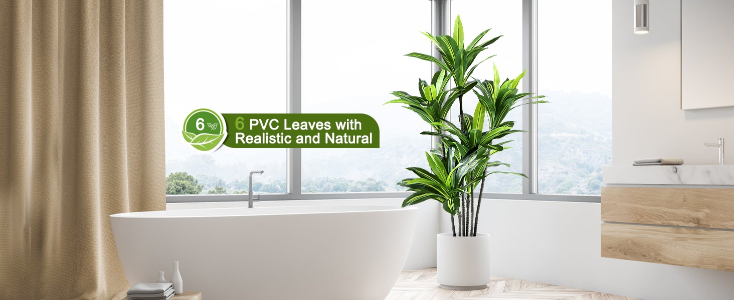 Dracaena Artificial Plant Indoor 5FT – Large Tropical Fake Tree with Lifelike