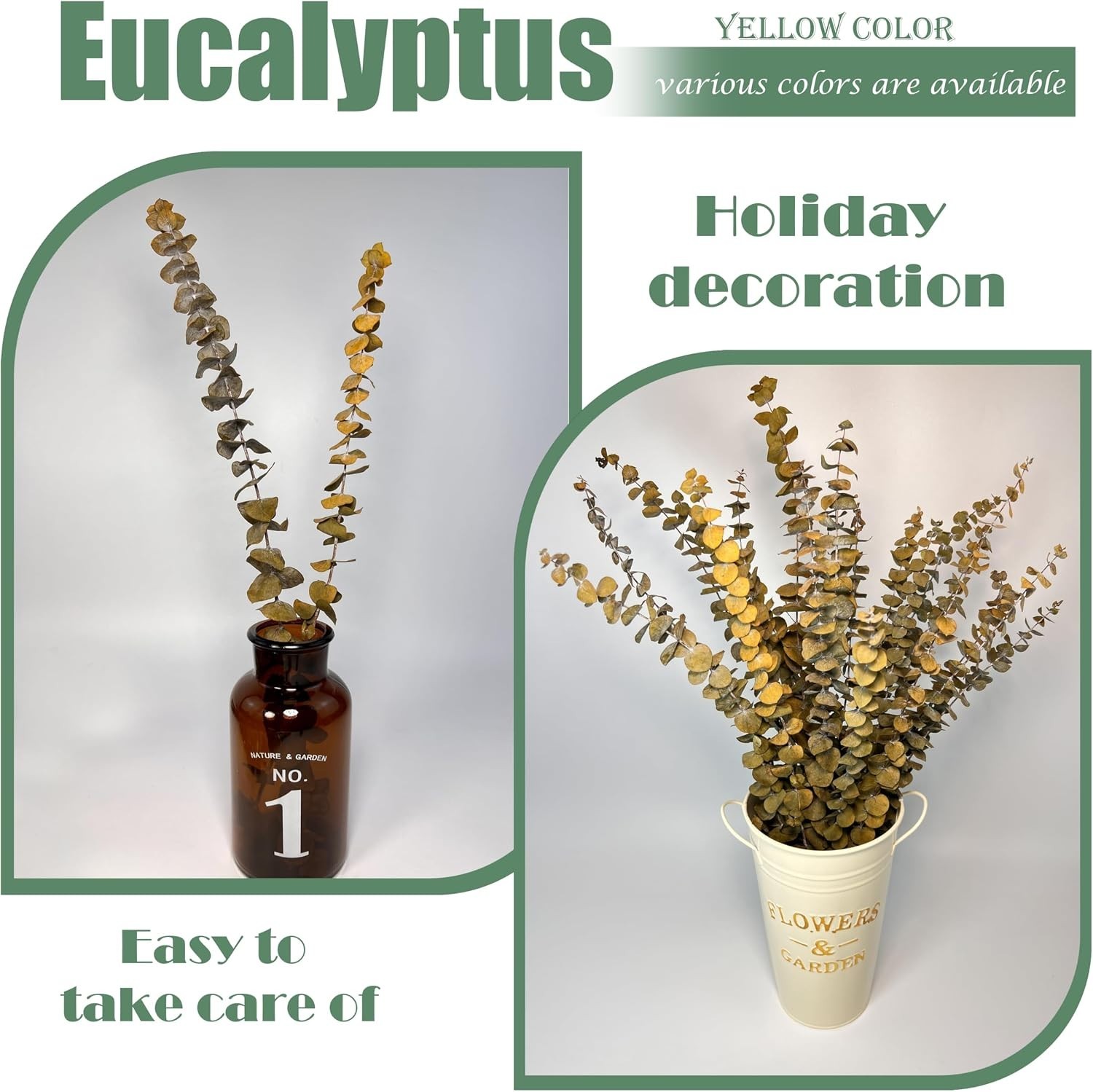 20Pcs Dried Eucalyptus Stems – Red, Real Long Eucalyptus, Dried Flowers for V…