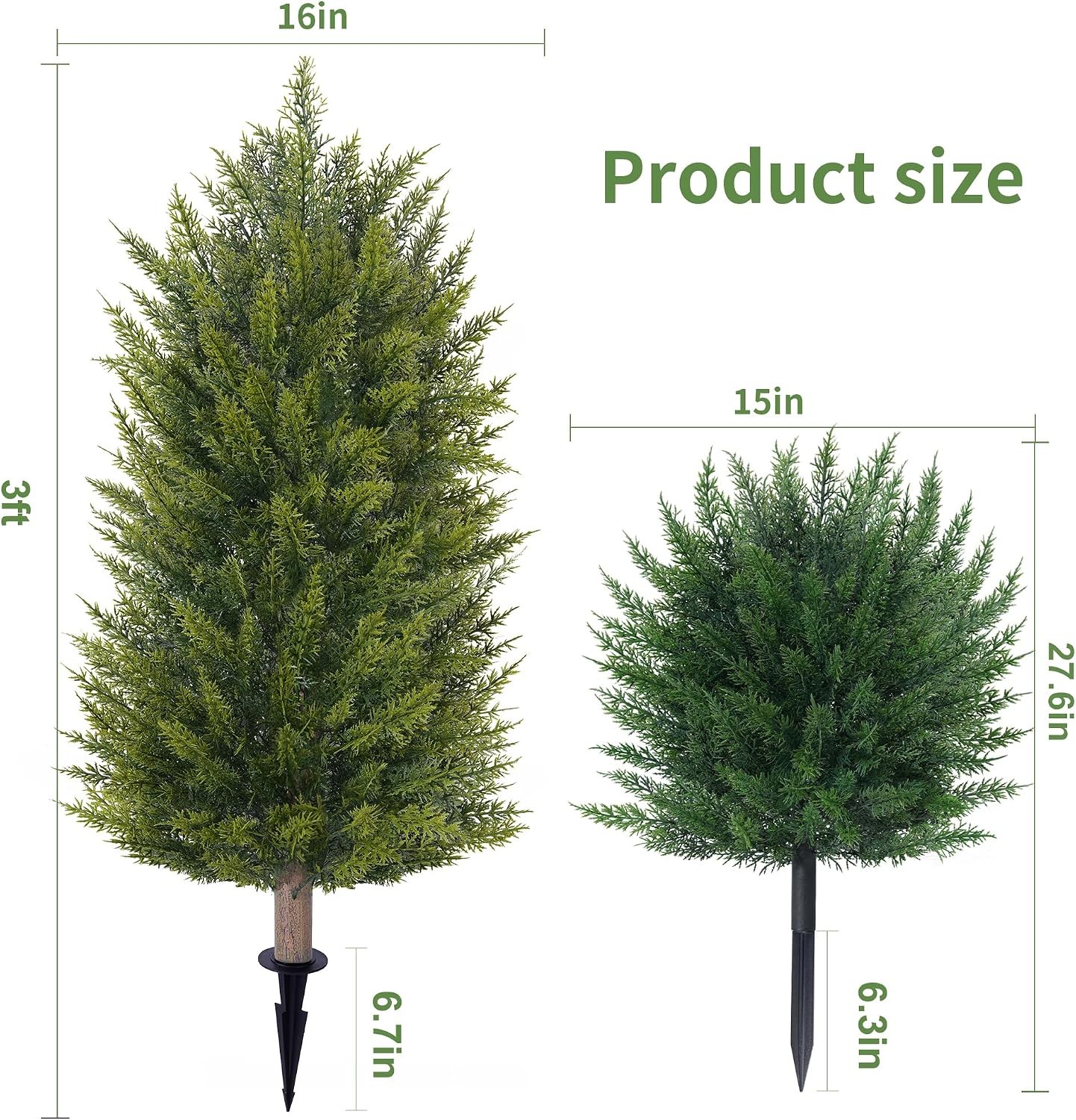 3ft UV-Resistant Artificial Cedar Topiary Tree Faux Cypress Outdoor Fake Pine