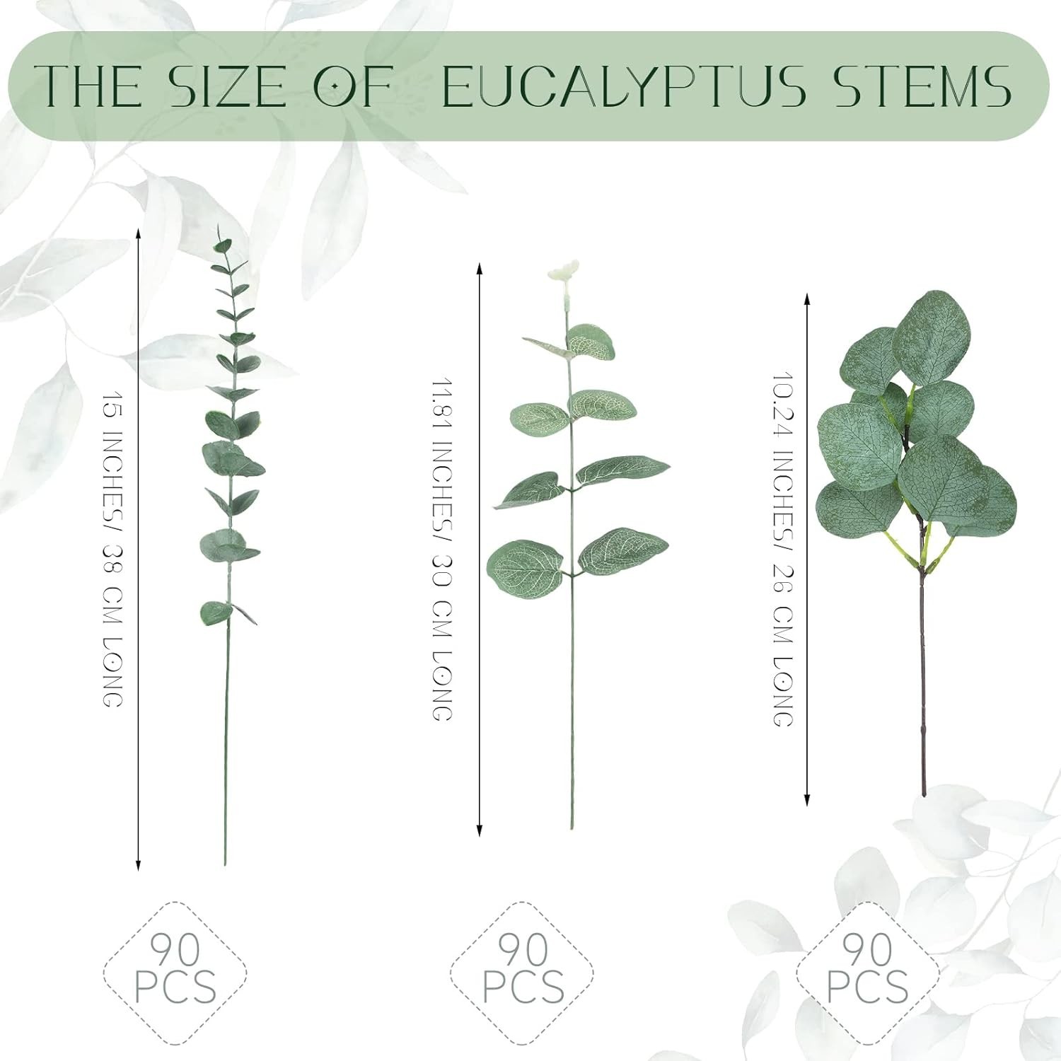 Luxury Artificial Eucalyptus Leaves Bundle – 270 Pieces for Weddings & Events