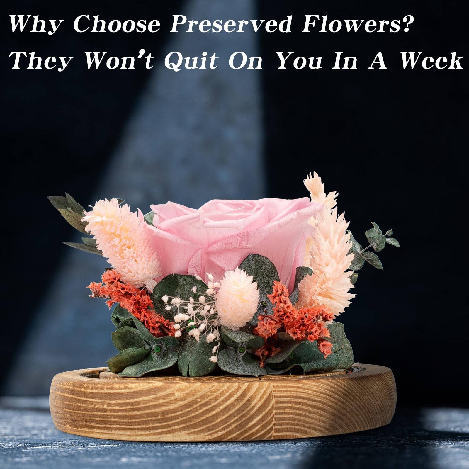 Preserved Roses & Fresh Flowers Bouquet – Gift for , Roses that Last Forever,…