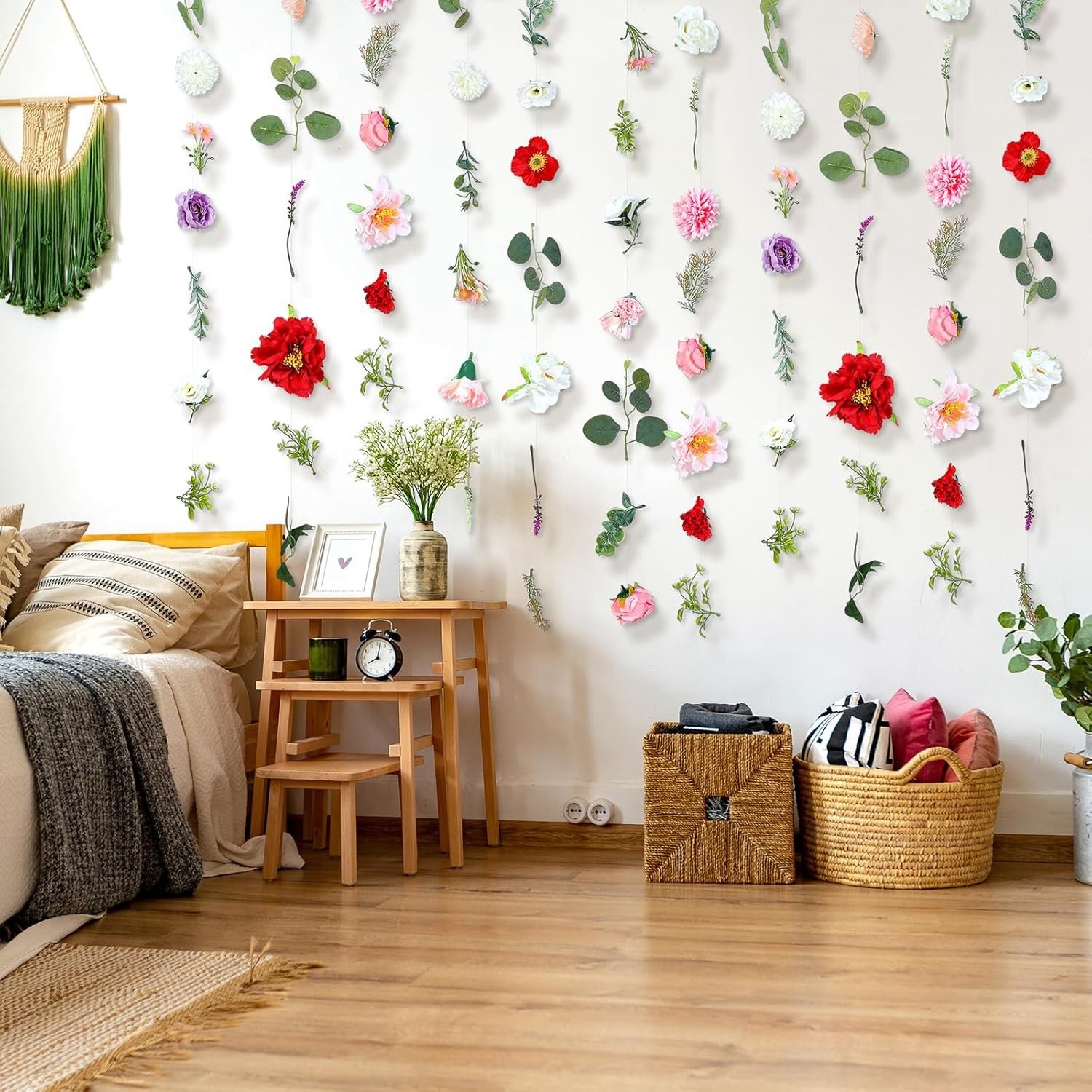 6 Pcs 39.4ft Artificial Wildflower Garlands, Faux Silk Flower Vines,2245