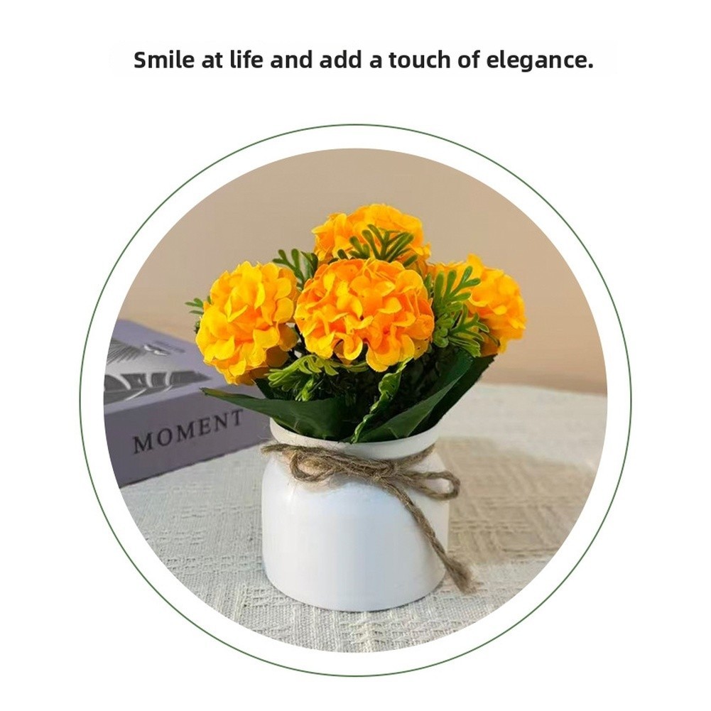 Silk Daisy Sunflower Arrangement 15cm Tall for Living Room Bedroom Study