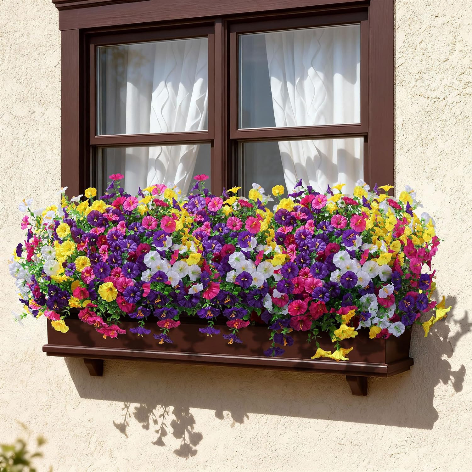 24 Bundles Artificial Flowers for Outdoors Faux Plants Summer Outdoor Decoration