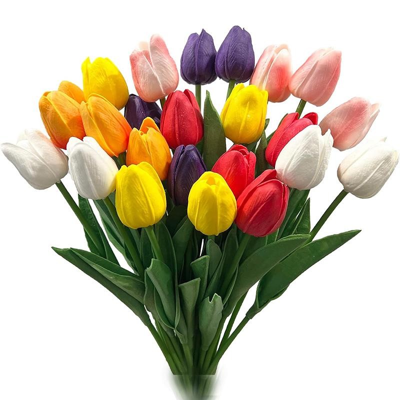 5/10PCS Real Touch Artificial Tulips 33cm Fake Flowers Wedding Home Decors