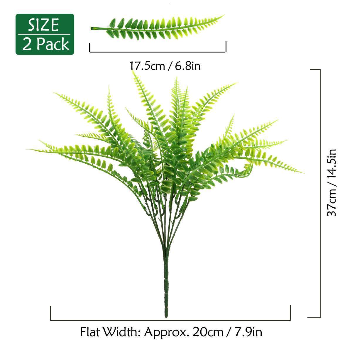 2/4/10 pcs Artificial Fake Boston Fern Greenery Outdoor UV Resistant Artificial