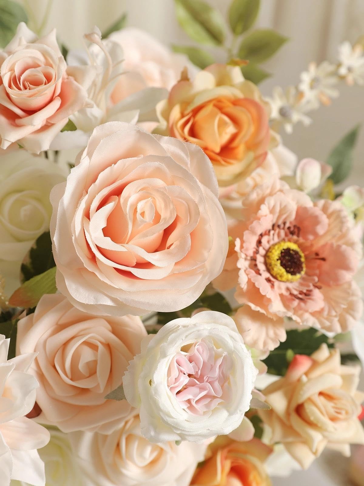 Artificial Flowers,Champagne White Pink Silk Fake Flowers for DIY Wedding Bri…