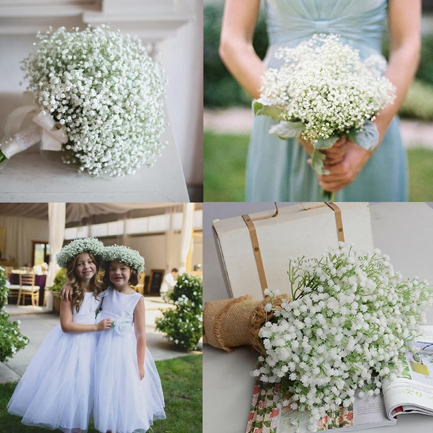 Versatile 18 Pcs White Baby’s Breath Flowers for Indoor & Outdoor Settings