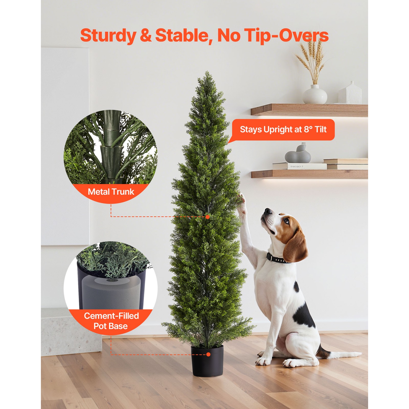 Uimoso 60-Inch Artificial Cedar Tree for Patio and Backyard Decoration