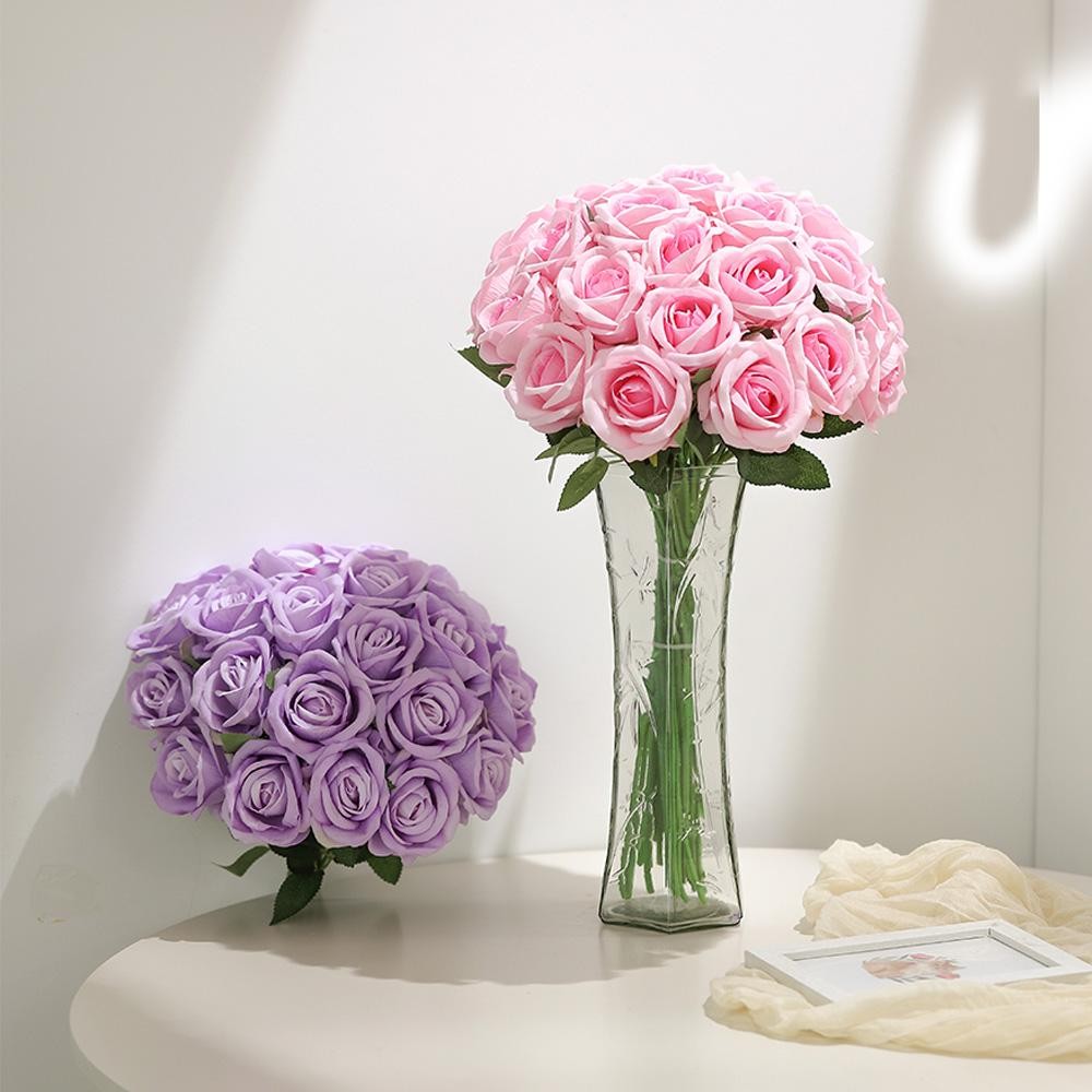 5pcs Rose Artificial Flowers Bouquet Silk Fake Flower for Home Decor Garden Wedd
