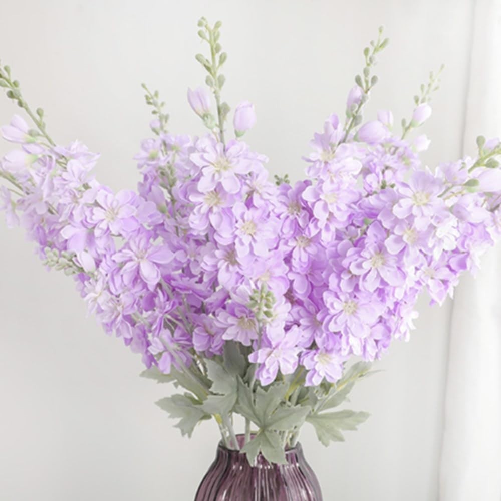 6pcs Lilac Delphinium Artificial Flowers, 33.5in/85cm, Realistic, Elegant For…