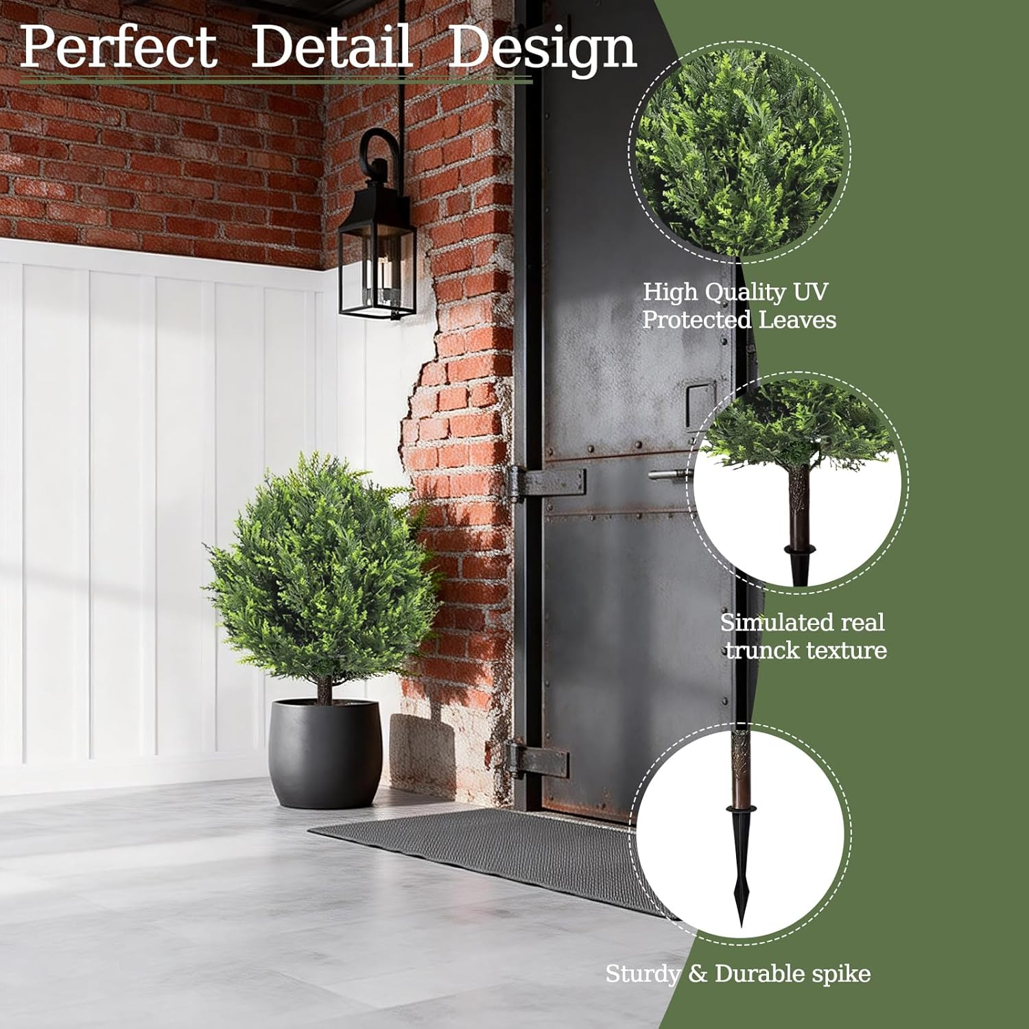 Set of 2 UV Resistant Artificial Cypress Topiary Trees for Indoor/Outdoor Use