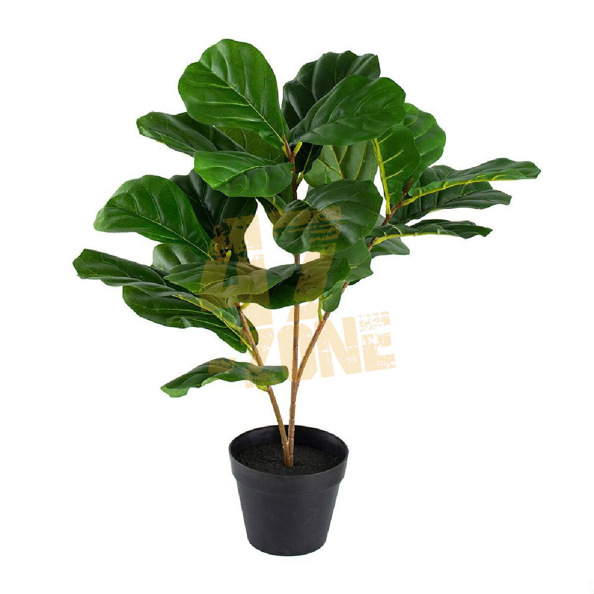 Faux Potted Fiddle Leaf Tree Green Black Artifical Garden Indoor Outdoor Plant