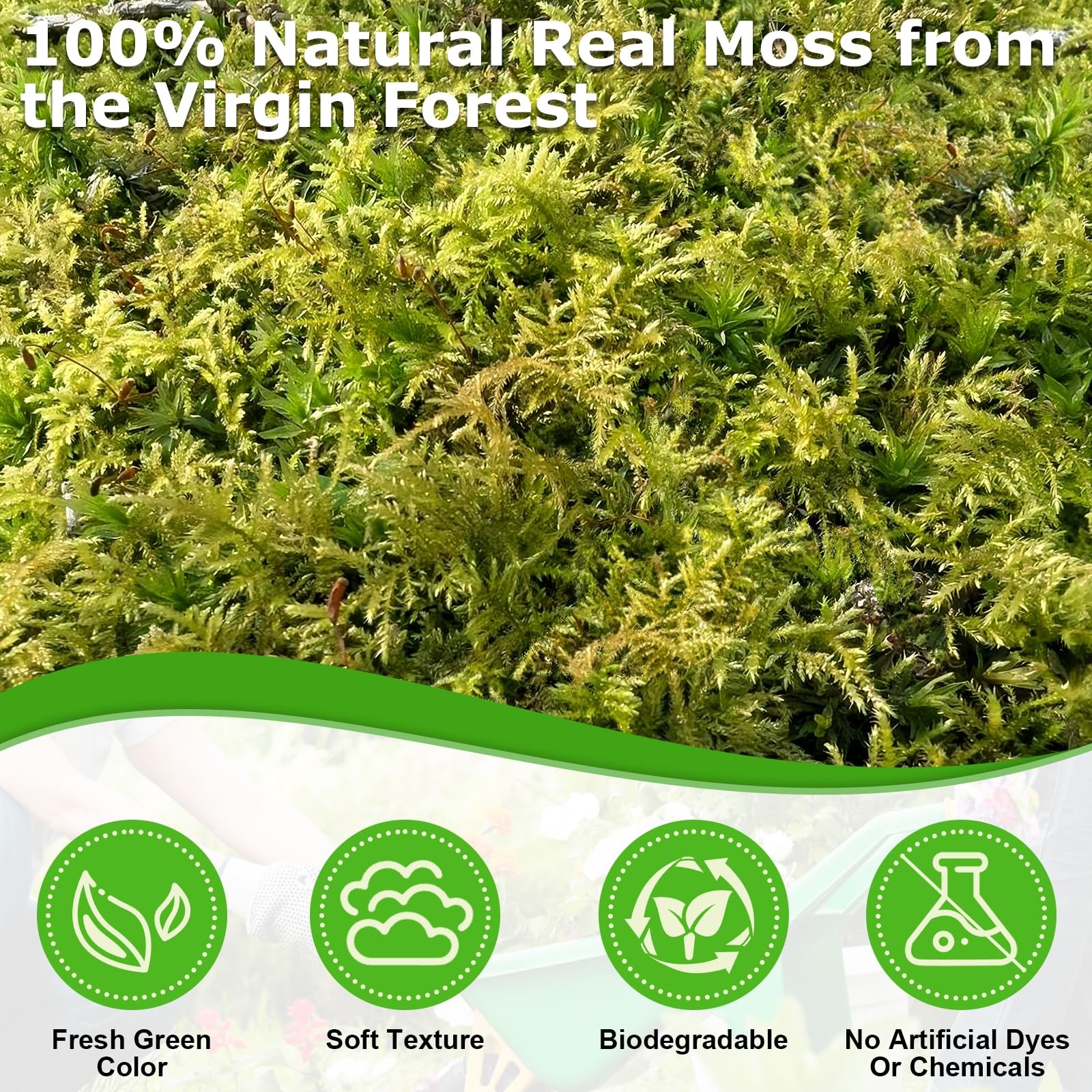 1 PCS 3.5 OZ Green Moss For Indoor Artificial Plants Crafts Faux Decor
