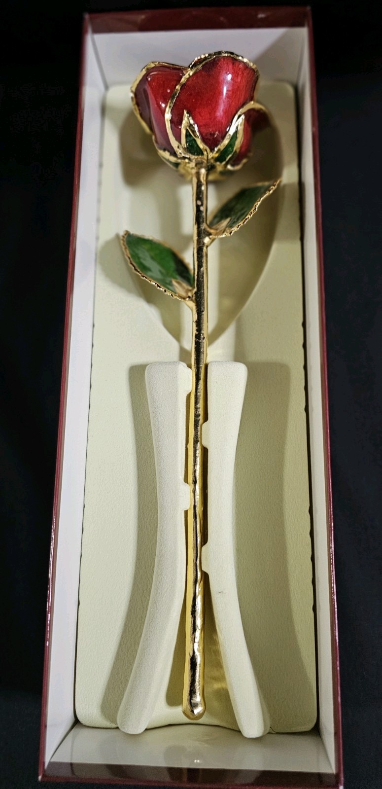 Living Gold Real Rose Dipped in 24k Gold Burgundy February