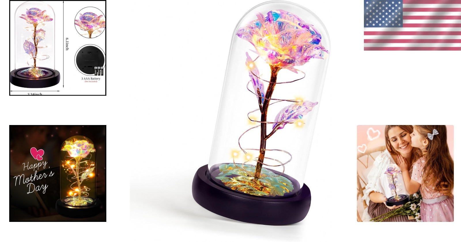 Enchanting Glass Dome Rose with LED Light – Perfect Gift for All Occasions