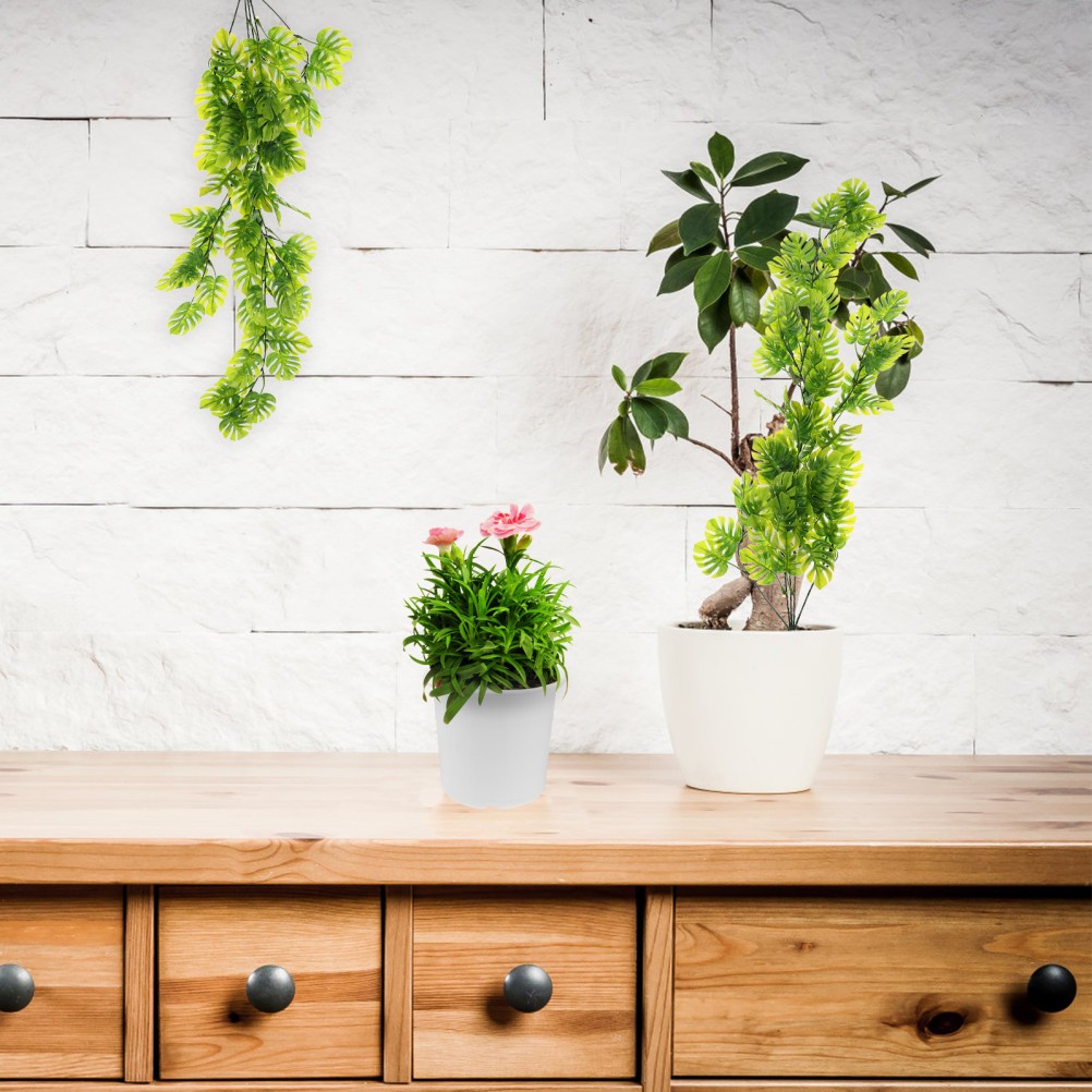 2 Pcs Monstera Hanging Fake Plant Faux Plants Artificial Wall Decor