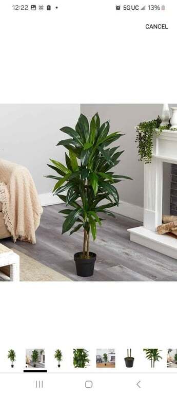 Natural 48″ Dracaena Silk Plant (Real Touch) Green